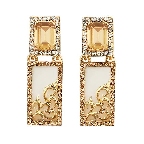 Kriaa  Austrian Stone Gold Plated Dangler Earrings - 1305745G