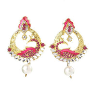 Kriaa Meenakari Gold Plated Austrian Stone Peacock Earrings