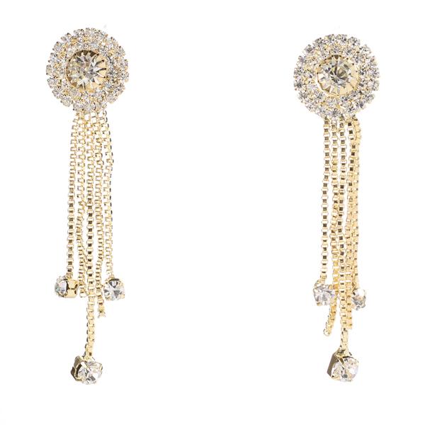 Tip Top Fashions Gold Plated Austrian Stone Dangler Earrings - 1306102
