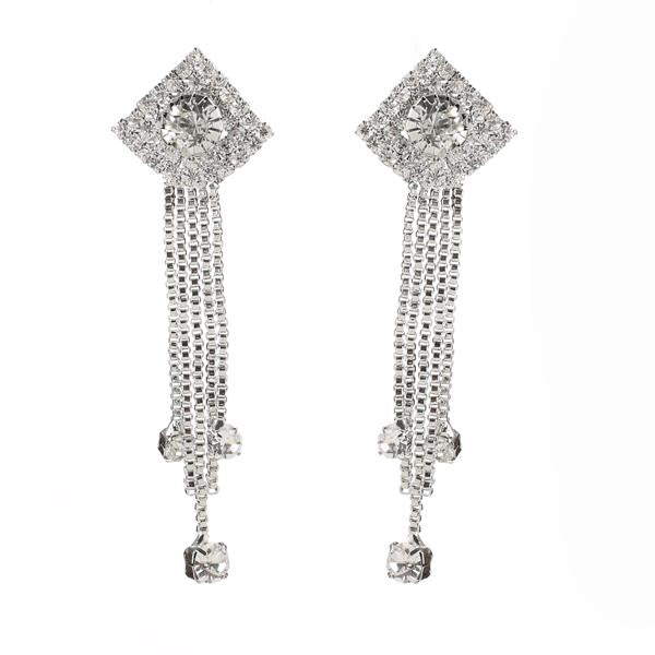 Eugenia Silver Plated Austrian Stone Dangle Earrings