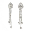 Eugenia Rhodium Plated Austrian Stone Dangle Earrings