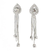 Eugenia Rhodium Plated Austrian Stone Dangle Earrings