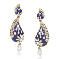 Kriaa Stone Meenakari Gold Plated Dangler Earrings