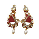 Kriaa Gold Plated Meenakari Stone Dangler Earrings - 1306302