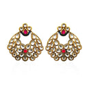 Kriaa Kundan Gold Plated Dangler Earrings