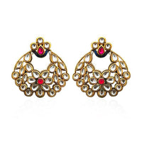 Kriaa Kundan Gold Plated Dangler Earrings