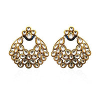 Kriaa Kundan Stone Gold Plated Dangler Earrings