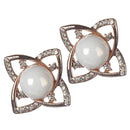 Urbana Glass Pearl Rose Gold Plated  Stud Earrings - 1306804