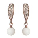 Urbana Glass Pearl Rose Gold Plated Dangler Earrings - 1306849