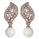 Urbana Glass Pearl  Rose Gold Plated Dangler Earrings - 1306850