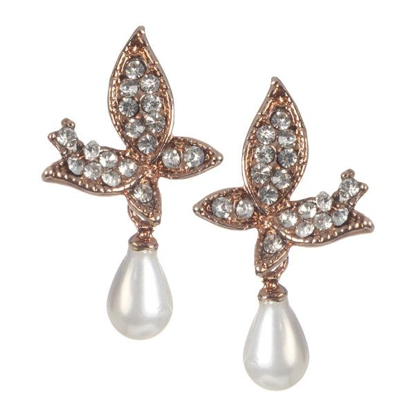 Urbana White Austrian Stone Gold Plated Earrings - 1306864