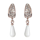 Urbana Glass Pearl Austrian Stone Dangler Earrings - 1306868