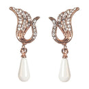 Urbana Glass Pearl Rose Gold Plated Dangler Earrings - 1306869