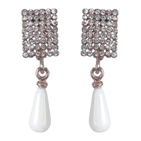 Urbana Glass Pearl Austrian Stone Dangler Earrings - 1306873