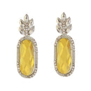 Kriaa Resin Stone Silver Plated Dangler Earrings - 1307002C