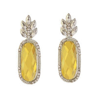 Kriaa Resin Stone Silver Plated Dangler Earrings - 1307002C