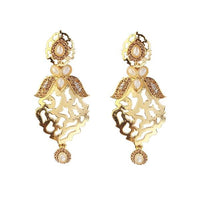 Kriaa Gold Plated Austrian Stone Dangler Earrings - 1307011C