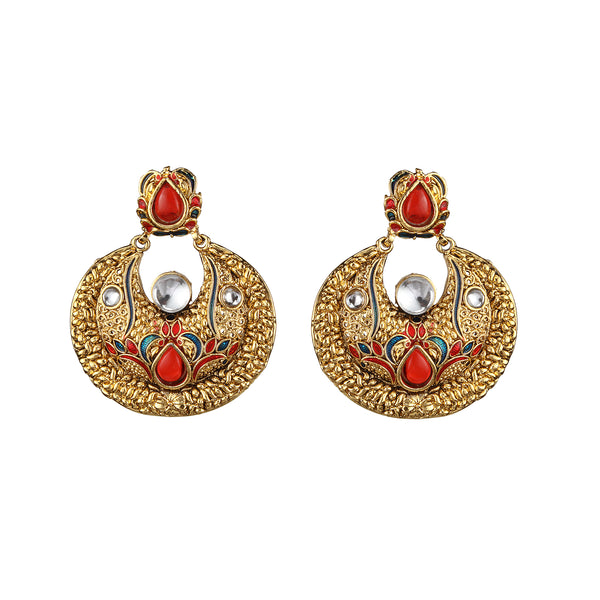 Amina Creation Gold Plated Dangler Earrings