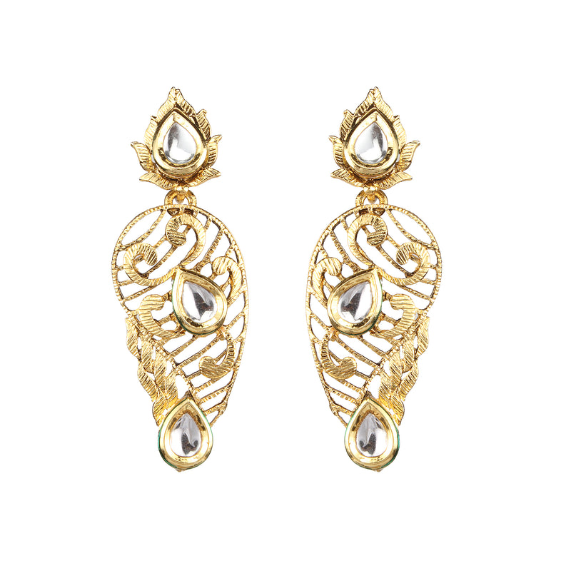 Amina Creation Gold Plated Dangler Earrings