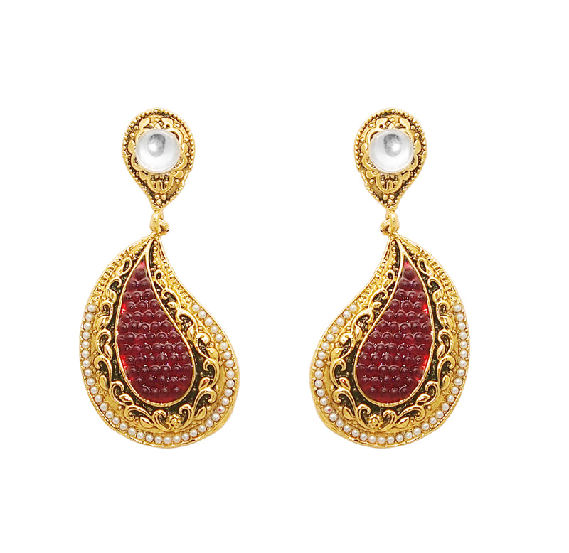 Amina Creation Gold Plated Dangler Earrings