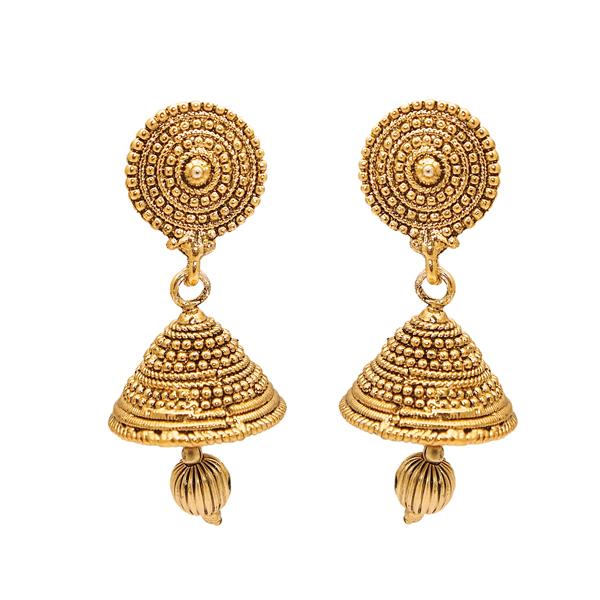 Kriaa Zinc Alloy Gold Plated Jhumki Earrings - 1307611