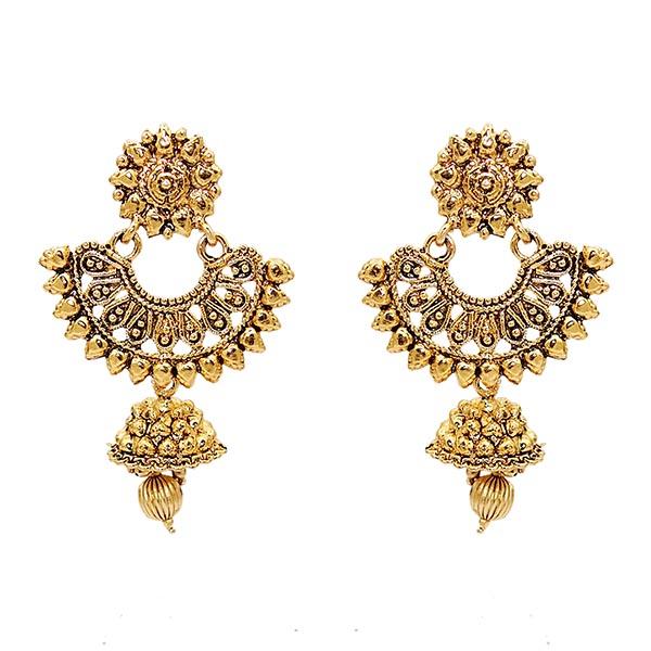 Kriaa Gold Plated Jhumki Earrings - 1307619