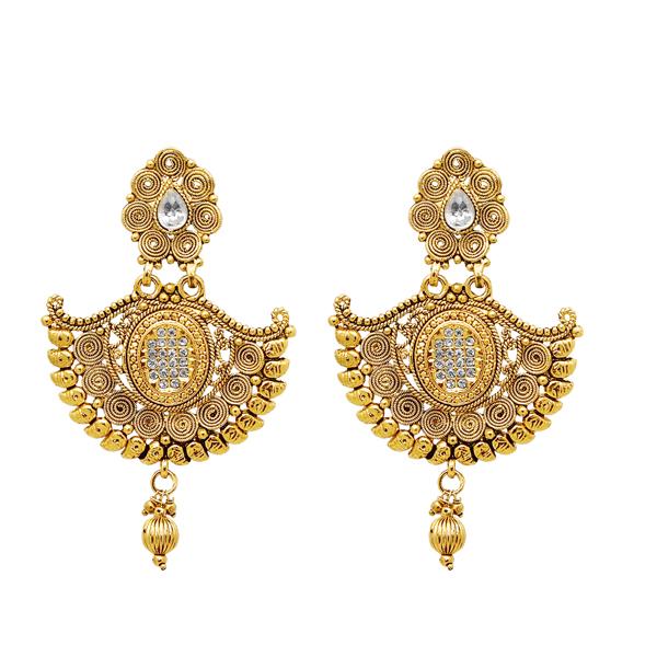 Kriaa Gold Plated Austrian Stone Dangler Earrings - 1307626