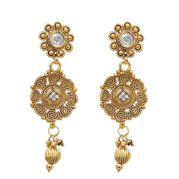 Kriaa Austrian Stone Gold Plated Dangler Earrings - 1307629