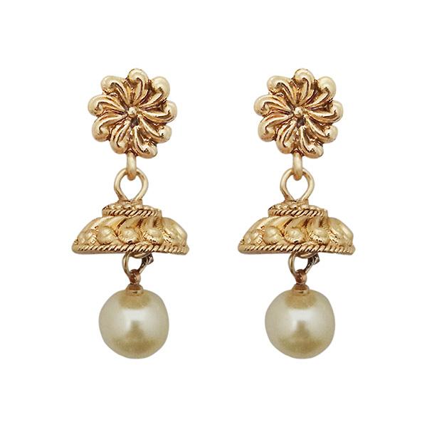 Kriaa Gold Plated Pearl Jhumki Earrings - 1307631