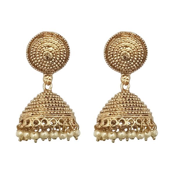 Kriaa Gold Plated Pearl Jhumki Earrings - 1307638