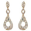 Jeweljunk Antique Gold Plated Austrian Stone Dangler Earrings - 1307719B