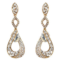 Jeweljunk Antique Gold Plated Austrian Stone Dangler Earrings - 1307719B