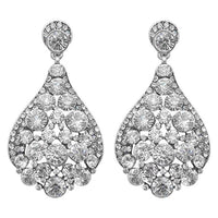 Jeweljunk Austrian Stone Rhodium Plated Dangler Earrings - 1307721A