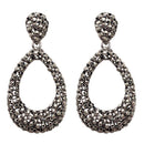 Jeweljunk Marcasite Stone Antique Gold Plated Dangler Earrings - 1307737A