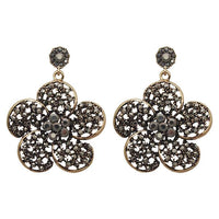 Jeweljunk Antique Gold Plated Marcasite Stone Dangler Earrings - 1307749B