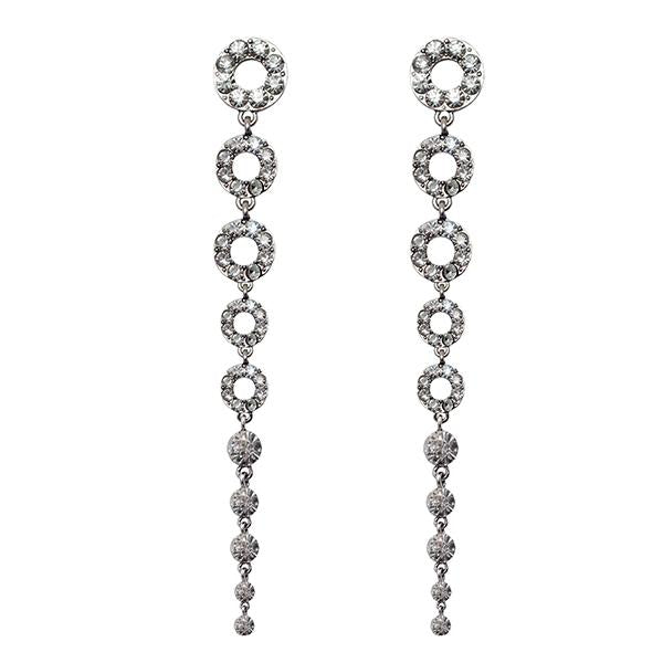 Jeweljunk Rhodium Plated Austrian Stone Dangler Earrings - 1307752A