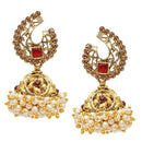 Kriaa Austrian Stone Gold Plated Jhumki Earrings