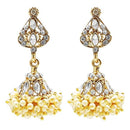 Kriaa White Austrian Stone Gold Plated Dangler Earrings - 1307813A