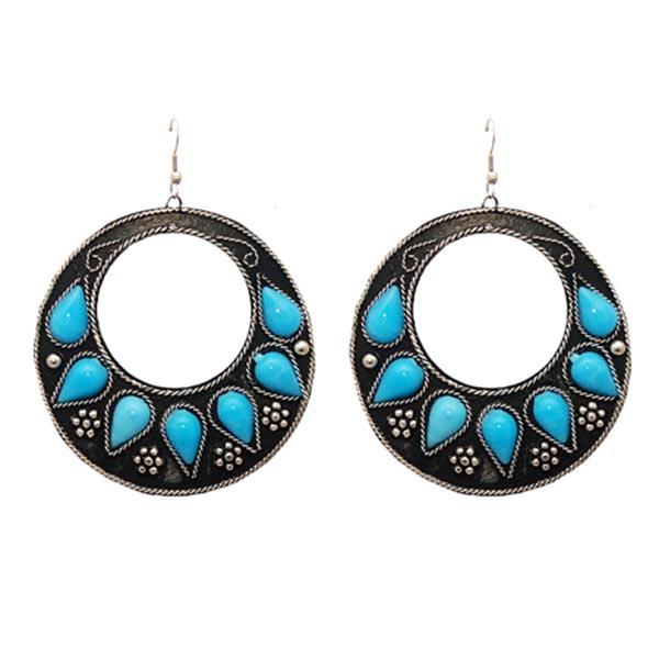 Urthn Blue Pota Stone Dangler Earrings - 1307922B