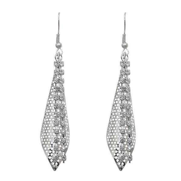 Kriaa Austrian Stone Rhodium Plated Dangler Earrings - 1307952