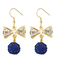 Urthn White Glass Stone Gold Plated Ball Earrings - 1307962A