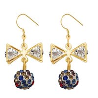 Urthn White Glass Stone Gold Plated Ball Earrings - 1307962C
