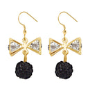 Urthn White Glass Stone Gold Plated Ball Earrings - 1307962D