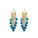 Urthn Gold Plated Blue Drop Dangler Earrings - 1307964H