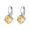 Kriaa Resin Stone Silver Plated Dangler Earrings - 1307965C