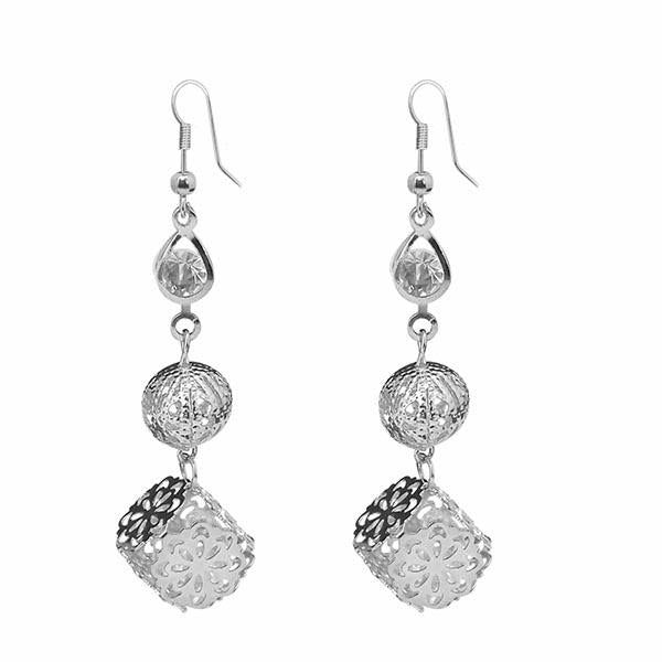 Urthn Silver Plated Stone Dangler Earrings - 1307967B