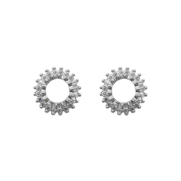 Eleonora American Diamond Round Stud Earrings - 1308005