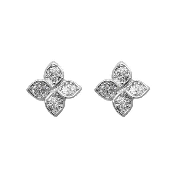 Morini Cubic Zirconia Diamond Floral Stud Earrings - 1308007