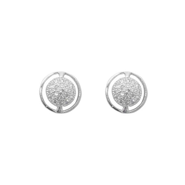 Eleonora American Diamond Round Stud Earrings - 1308010