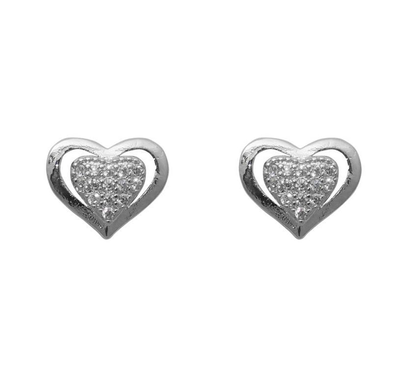 Eleonora American Diamond Heart Stud Earrings - 1308012